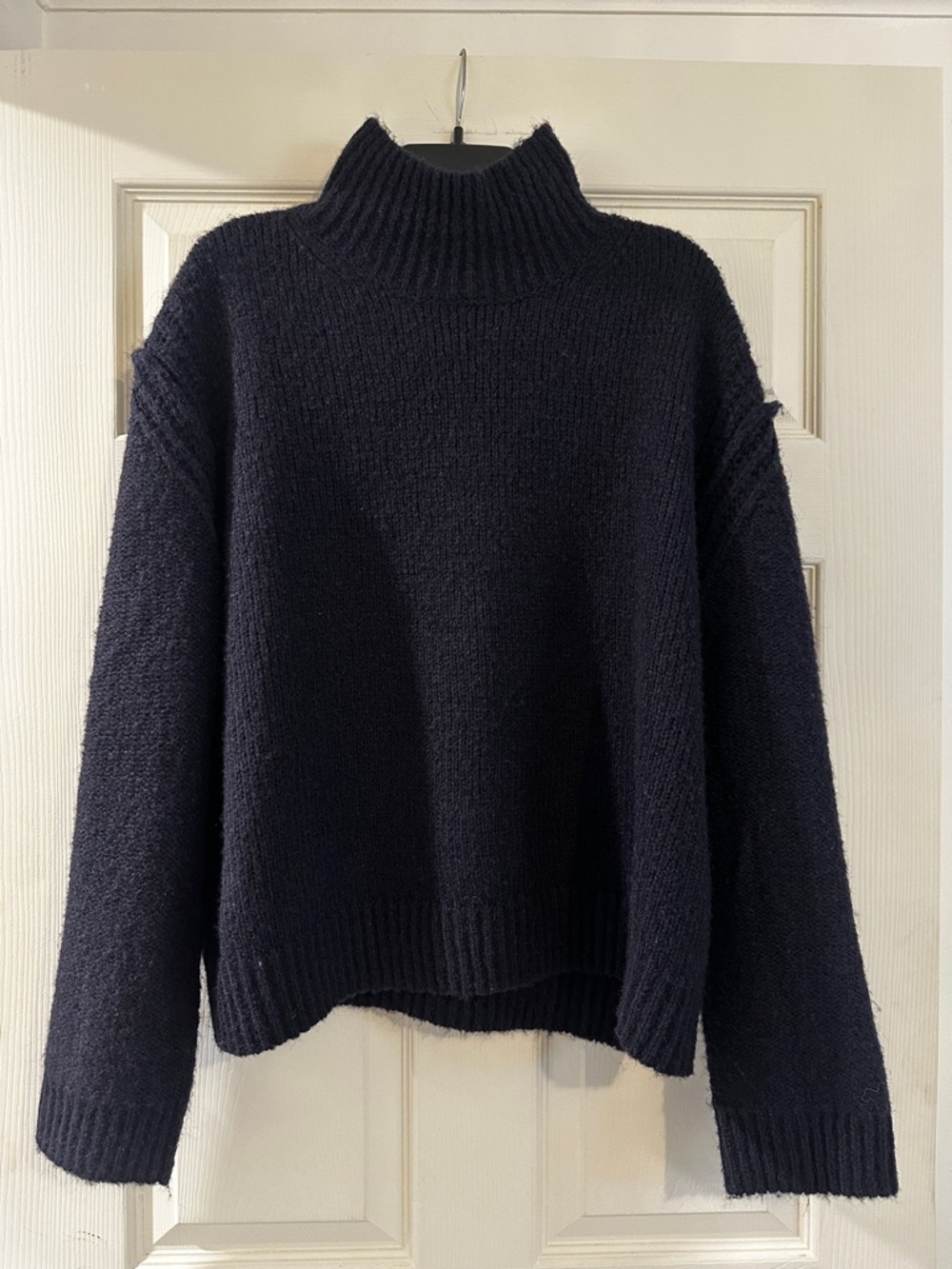 TopShop Navy Turtleneck Cozy Knit Sweater - Women's